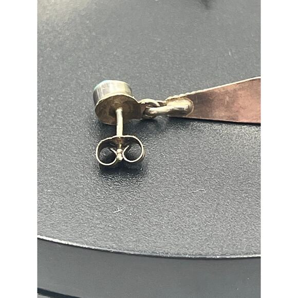 Vintage Zuni Sterling  Multi-Stone Inlay Dangle Earrings Turquoise Coral New - Picture 9 of 10